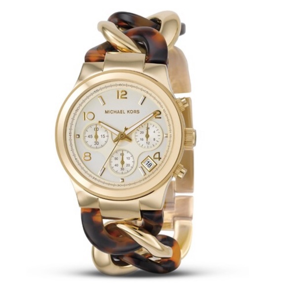 Michael Kors Accessories - Michael Kors Bracelet Watch, Gold and Tortoise